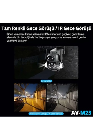 Gece Görüşlü 2+2 Mp Speed Dome 2 Kameralı Wifi Ptz Ip Kamera Pro