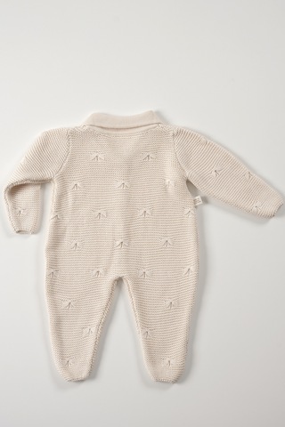 Tinylamb Premium Yenidoğan Bebek Triko Set 5 Parça Krem - Premium Bebek Hediye Seti Bej