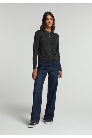 Colin's Colins Slim Fit Yuvarlak Yaka Düz Kadın Antrasit Hırka Cl1076473 Q1.v2 Anm Antra Melanj