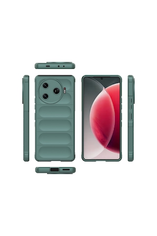 Goocamp Tecno Spark 30 Pro Kılıf Esnek Tpu Oyuklu Arka Yüzey Tasarımlı Etnik Silikon Siyah