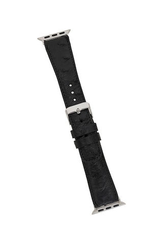 Apple Watch Uyumlu Deri Kordon 42-44-45mm De5 Siyah Diğer