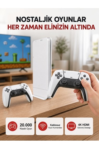 2 Kollu Kablosuz 4k Tv Uyumlu Klasik Oyun Konsolu - 5000 94278240