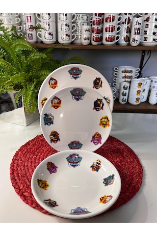 6 Parça Paw Patrol Model Çocuk Bebek Yemek Takımı Beslenme Seti Çok Renkli