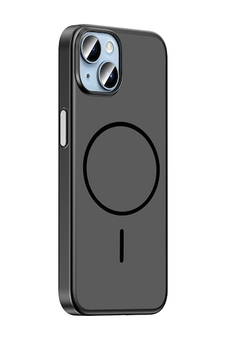 Apple iPhone Uyumlu 13 Kılıf M-safe Şarj Özellikli Zore Lora Pc Kapak - Siyah