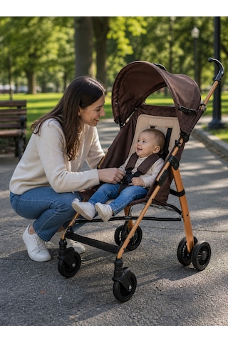 Chubby Baby Baston Bebek Arabası Ergonomik 5 Nokta Emniyet Kemerli