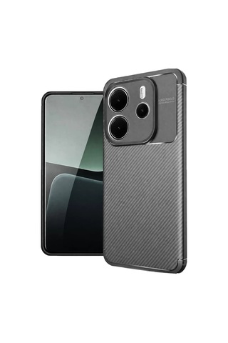 Xiaomi Redmi Note 14 4g Kılıf Auto Focus Karbon Kapak - Gri