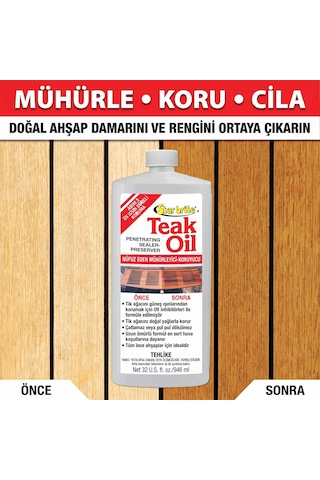 Starbrite - Klasik Tik Yağı - 3. Adım 946 Ml : Ahşaplarınız İçin Su Geçirmez Kalkan, Güneşe Ve Zorlu Hava Koşullarına Karşı Uzun Ömürlü Koruma