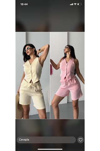Hırsch Su Yolu Yelek Short Takım Pembe