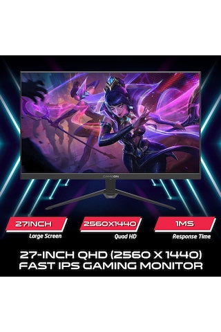 Gop27qhd165 27 165hz 1ms 2k Flat Ips G-sync & Freesync Gaming Monitor