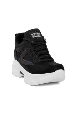 Guja 24k302 Kadın Yüksektaban Sneaker Yürüyüş Ayakkabıs-bej Siyah