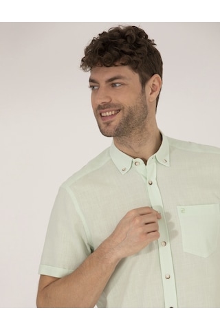Pierre Cardin Erkek Yeşil Kısa Kollu Gömlek 50268184-vr054 Yeşil