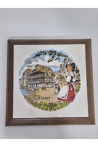 Vintage Alsace Temalı Seramik Nihale Çok Renkli