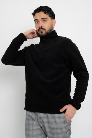 Dasüniforma Unisex Anti-pilling Tüylenme Yapmayan Standart Fit Tam Fermuarlı Soğuk Geçirmez Polar Hırka Siyah