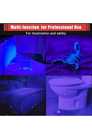 Valkyrie 395nm Ultraviyole Uv Kalem El Feneri - Alüminyum Darbeye Suya Dayanıklı Cep Feneri Klipsli Kalem Fener Blacklight Siyah