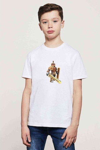 Tshirthane Roblox Minecraft Gamer Child Baskılı Unisex Çocuk Beyaz T-Shirt