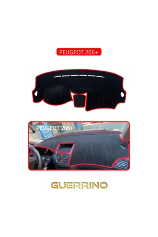 Peugeot 206+uyumlu Torpido Koruma Halısı Kırmızı Kenar