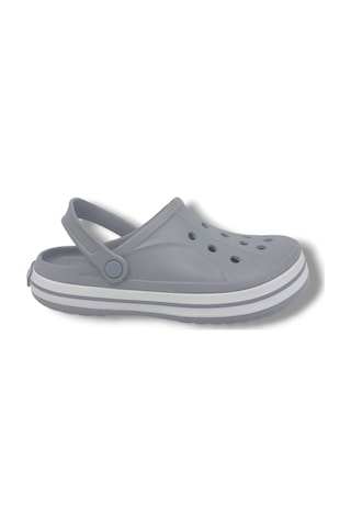 Zerhan Cflex 22233 Unisex Gri Beyaz Gri Sabo Terlik Sandalet Gri