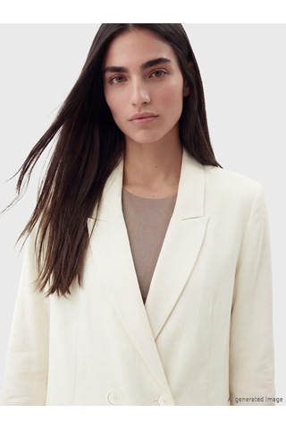 Lcw Studıo Beyaz Kruvaze Yaka Kadın Blazer Ceket