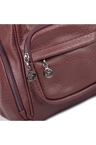 Nas Bag Kadın Çok Cepli Sırt Çantası En :30cm X Boy:34 Bordo Victoria