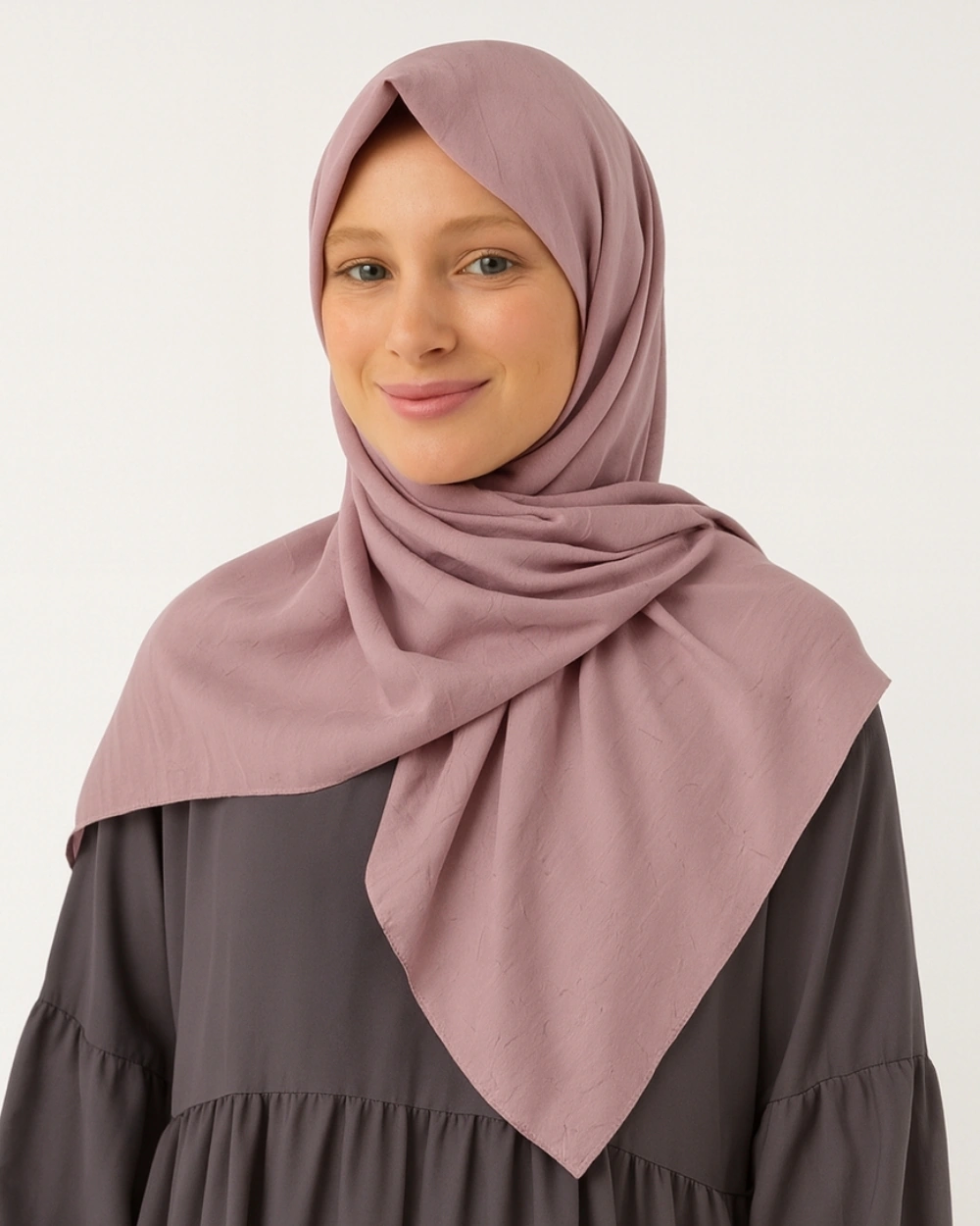 Bambu Kraş Eşarp 100x100 Cm Terletmez, Tok Ve Dik Duran, Dört Mevsim Kullanıma Uygun Gül Kurusu