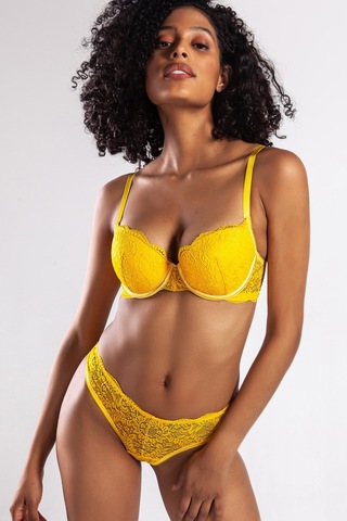 Lenaca G.colors Balconette Foam Push Up Bra, Sarı Konforlu Ve Şık Sütyen Çok Renkli