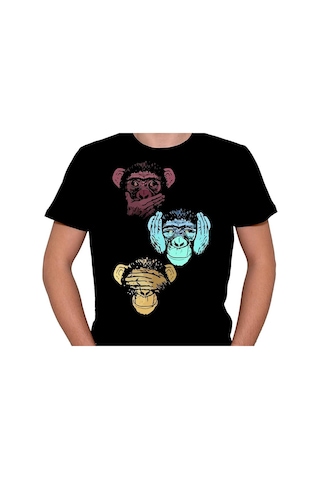 Üç Maymun Görmedim Duymadım Bilmiyorum Tişört Unisex T-shirt 001