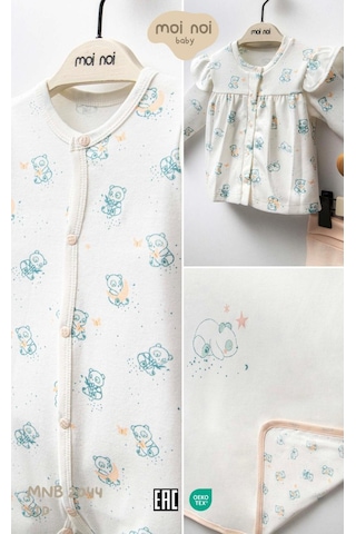 Moi Noi Baby Organik Kız Bebek 10'lu Hastane Çıkışı Seti Çok Renkli