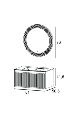 Denko Belgrad 81 Cm Çimento Gri Banyo Dolabı Alt Modül Lavabo Antrasit