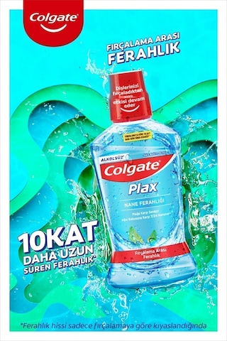 Colgate Plax Nane Ferahlığı Plağa Karşı Ağız Bakım Suyu 500 ml x 2 Adet