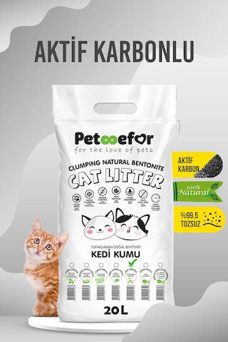 Petefor Aktif Karbonlu Kedi Kumu 20 L