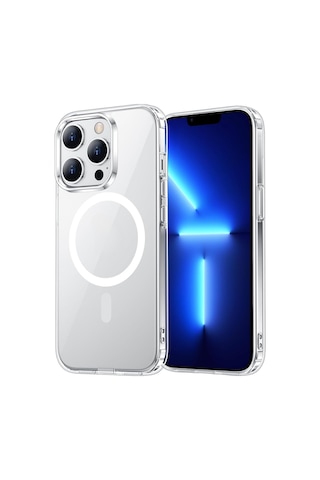 İphone 12 Pro Uyumlu Esnek Plastik Magsafe Wireless Şarj Özellikli Şeffaf Kılıf