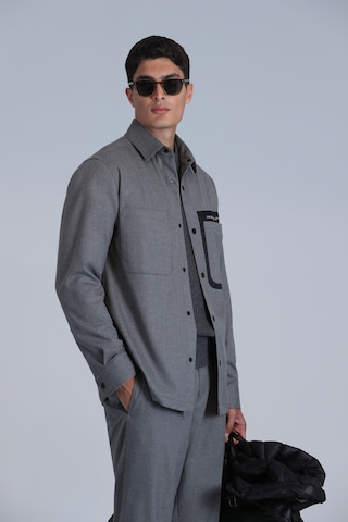 Lufian Hard Erkek Basic Gömlek Slim Fit Gri Gri 112010651100150 Gri