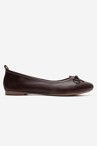 Luvishoes Cilt Hakiki Deri Kadın Babet Ayakkabı 01 Kahve Kahverengi
