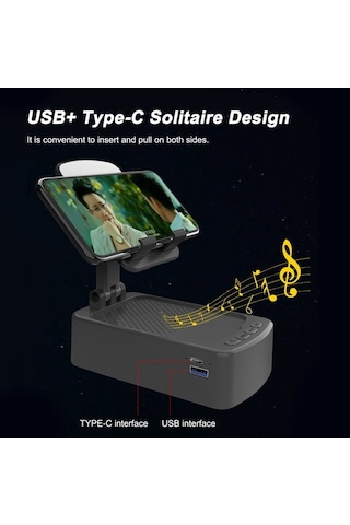 Besthome1 3'ü 1 Arada Katlanabilir Stand: Bluetooth Hoparlör, Usb Çıkış, 1500mah Pil