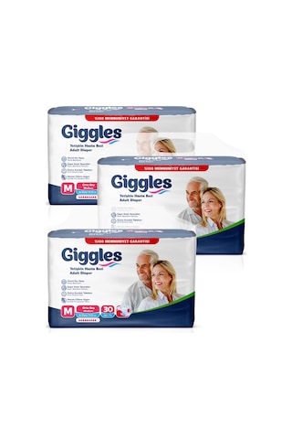 Giggles Yetişkin Bel Bağlamalı Hasta Bezi Medium 3 x 30'Lu