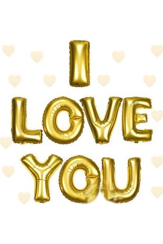 I Love You Folyo Balon Altın Renk 35 CM I Love You Folyo Balon Altın Renk 35 CM