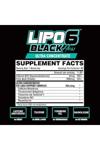 Nutrex Lipo 6 Hers Ultra Fat Burner Concentrate 60 Capsules