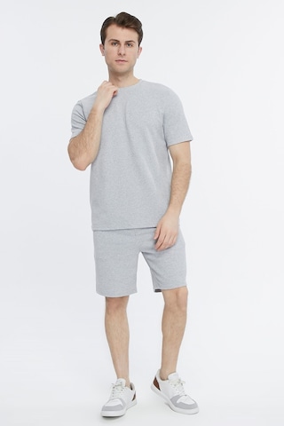 Bella Dossi Waffle Kumaş 0 Yaka Erkek Günlük Ve Spor Şort Takımı Gri