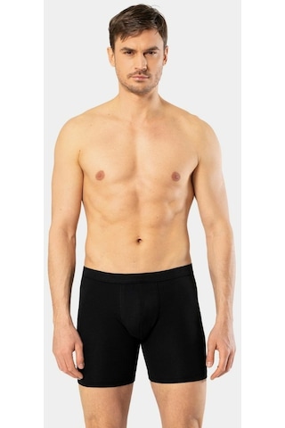 Cacharel Erkek Likralı Uzun Boxer Bel Bantlı 1336/Siyah 001
