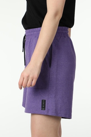 Defys Kadın Beli Lastikli Cepli Etiket Detaylı Regular Fit Şort Mor - 527882928 Mor