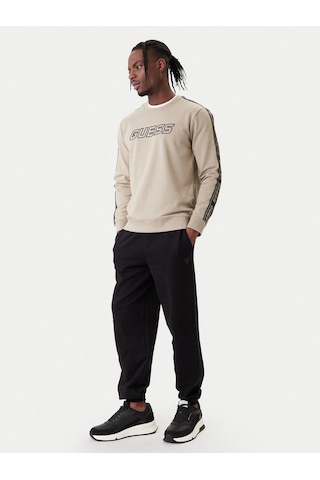 Guess Z4gq24k6zs1 Arlo Erkek Sweatshirt Bej