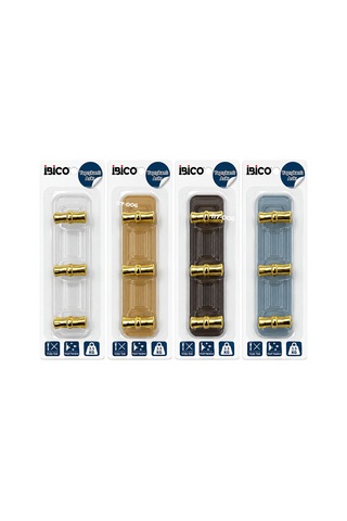 İbico İ17-006 3 Kollu Gold Ve Yapışkanlı Pls. Askı 3.5kg.taşıma T - 12'li Paket