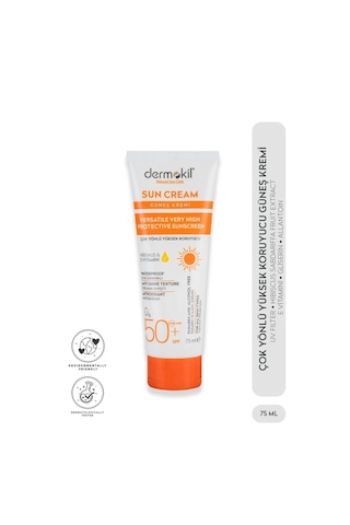 Dermokil Sun Cream Çok Yönlü Yüksek Koruyucu Güneş Kremi SPF 50+ 75 ML