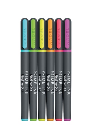 Adel Prime Ink Fineliner 6'li Neon Klasik İnce Uçlu Kalem