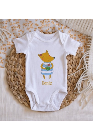 Bitmeyenkartus Bk Kids Isimli Bebek Body Zıbın - Model 21 Beyaz