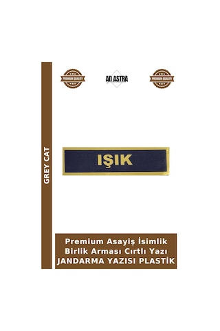 Grey Cat Premium Asayiş İsimlik Birlik Arması Cırtlı Yazı Jandarma Yazısı Plastik Çok Renkli