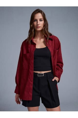 Dilvin 50532 Süet Gömlek Ceket-bordo Bordo