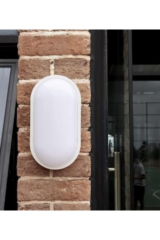 Horoz Aydos 15w Oval Beyaz Led Nem Su Geçirmez Banyo Bahçe Modern Tavan Lambası Beyaz Işık Beyaz