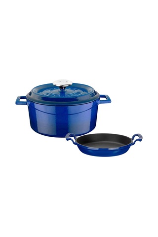 Yuvarlak Döküm 24cm Trendy Serisi Tencere & Döküm 20cm Sahan Set - Şef Standartlarında Premium Set Çok Renkli