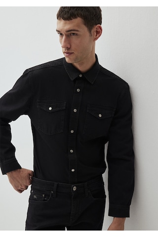 Mavi - Ted Koyu Dumanlı Denim Jean Gömlek 0210909-87934 Siyah